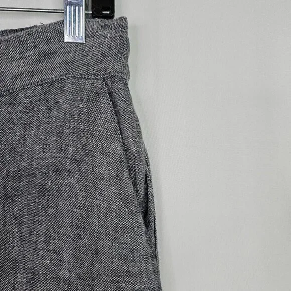 CATHERINE MALANDRINO Wide Leg 100% Linen Pants GRAY size S Boho Preppy Coastal - Picture 3 of 6